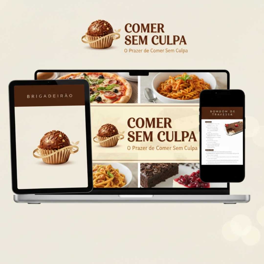 Mockup do E-book Cozinhar Sem Culpa